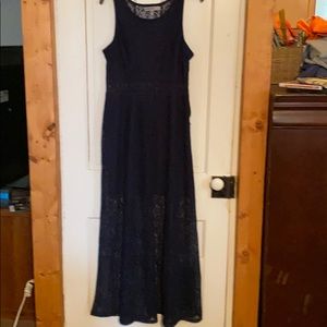 Bailey Blue Navy blue lace dress.